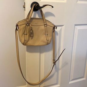 Lauren by Ralph Lauren beige leather handbag